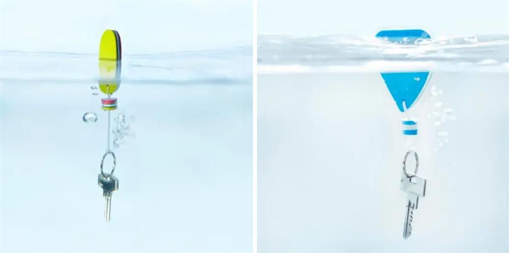 Drijvende sleutelhangers met naam geven veiligheid